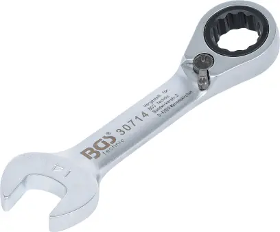 BGS 30714 Očkoplochý klíč 14 mm s ráčnou, extra krátký (BGS1030714)