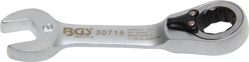 BGS 30715 Očkoplochý klíč 15 mm s ráčnou, extra krátký (BGS1030715)