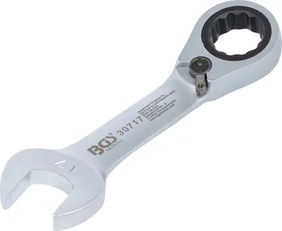 BGS 30717 Očkoplochý klíč 17 mm s ráčnou, extra krátký (BGS1030717)