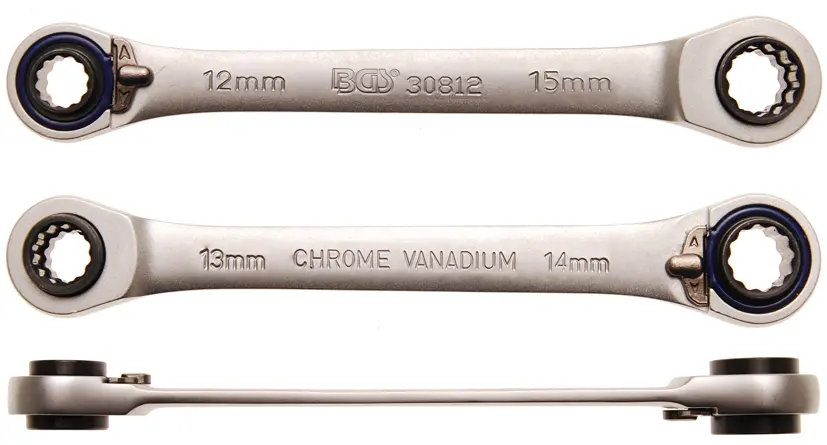 Očkový klíč s ráčnou "4 v 1" BGS1030812 - 12 x 13 a 14 x 15 mm (BGS1030812)