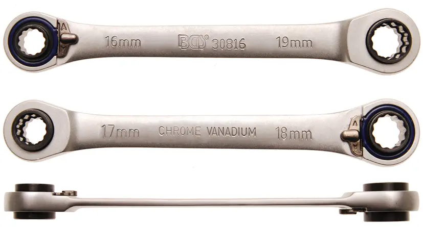 Očkový klíč s ráčnou "4 v 1" BGS1030016 - 16 x 17 a 18 x 19 mm (BGS1030816)