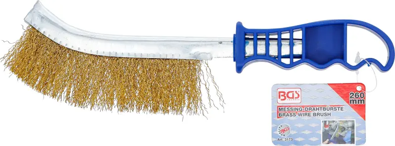Ruční kartáč 260 mm BGS103173 zahnutý, mosazný drát, plastová rukojeť (BGS103173)