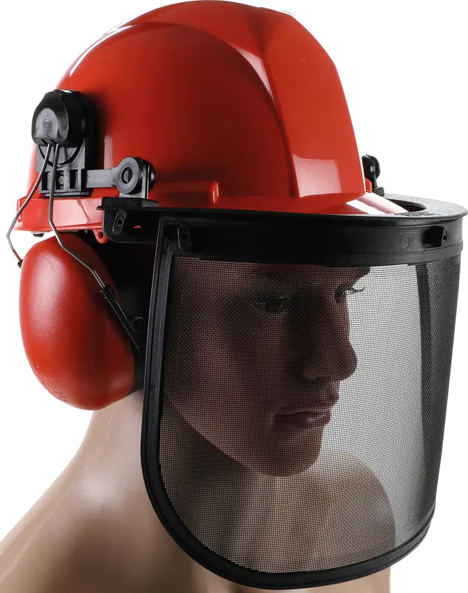 přilba ochranná s chrániči sluchu a štítem, stavitelná velikost (BGS103641)