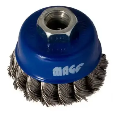Kartáč hrnkový 65, copánkový SS 0,50, závit M14x2 NEREZ, MAGG BL97007N (MAGGBL97007N)