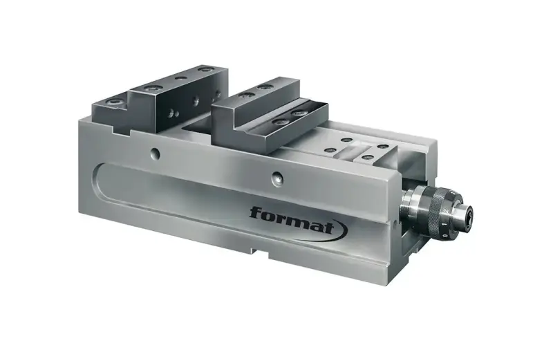 Kompaktní přesný NC svěrák Format FKG-L se stupňovitými čelistmi 125 mm