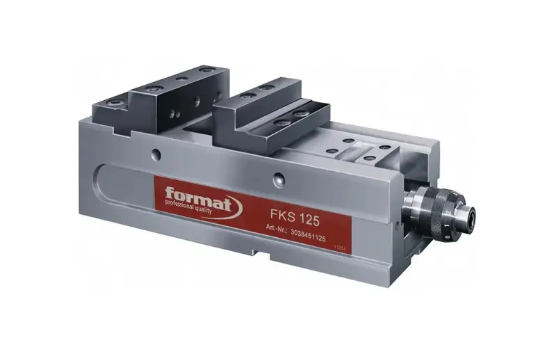 Kompaktní přesný NC svěrák Format FKS se stupňovitými čelistmi 125 mm
