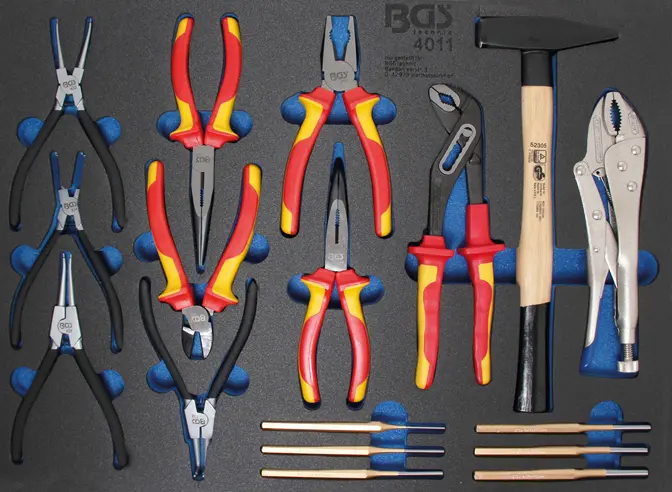 Dílenský montážní vozík. BGS104060. 7 zásuvek s vybavením 243 dílů (BGS104060)