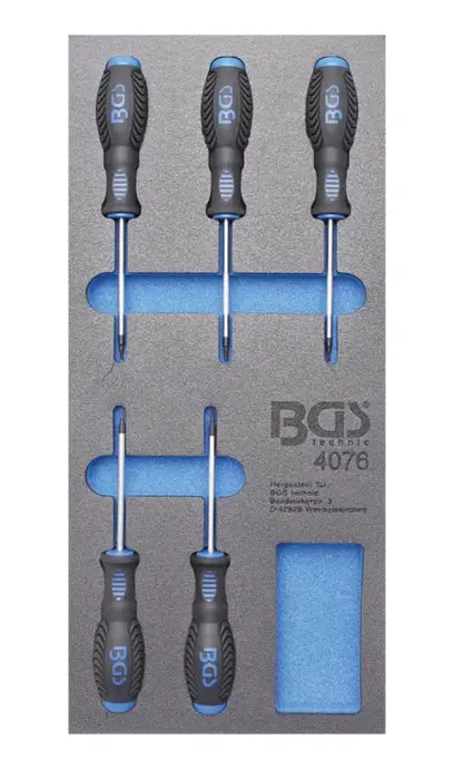 Šroubováky T-Profil T6 ÷ T10 mm. (Sada 5 dílů). BGS 4076 (BGS104076)
