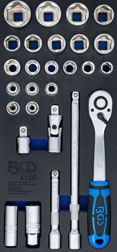 Gola sada BGS-27K. Ráčna 1/2" 8 ÷ 32 mm Pro-Torque (27 dílů). BGS 4126 (BGS104126)