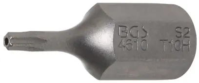 Bit  Délka 30 mm  pohon vnější šestihran 10 mm (3/8")  T-profil (pro Torx) s otvorem T10