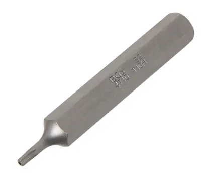 Bit  Délka 75 mm  pohon vnější šestihran 10 mm (3/8")  T-profil (pro Torx) s otvorem T10