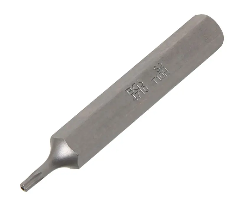 Bit  Délka 75 mm  pohon vnější šestihran 10 mm (3/8")  T-profil (pro Torx) s otvorem T10