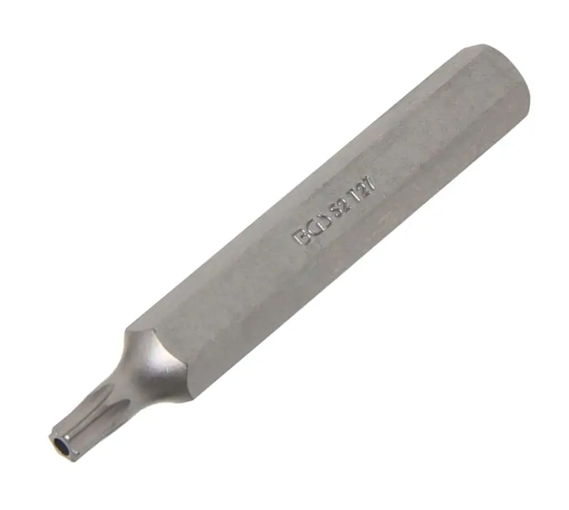 Bit  Délka 75 mm  pohon vnější šestihran 10 mm (3/8")  T-profil (pro Torx) s otvorem T27
