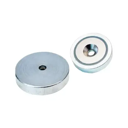 Kulatý plochý magnet 25 x 7 mm Format typ 3976 s průchozím otvorem a zahloubením