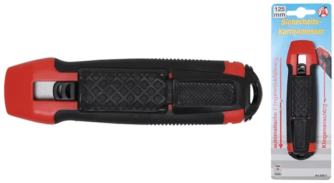 Vysouvací nůž 125 mm na karton BGS1050611, s pojistkou (BGS1050611)