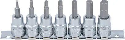 Zástrčné šestihranné hlavice 3/8" (inbus 1/8"÷ 3/8") palcové  (Sada 7 dílů na kolejničce) BGS 5104 (BGS105104)