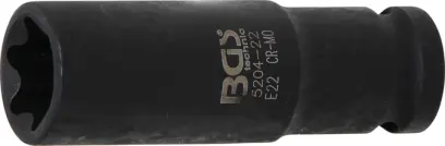 Nástrčná hlavice 1/2" E-Profil E22 BGS105204-22, prodloužená, tvrzená (BGS105204-22)