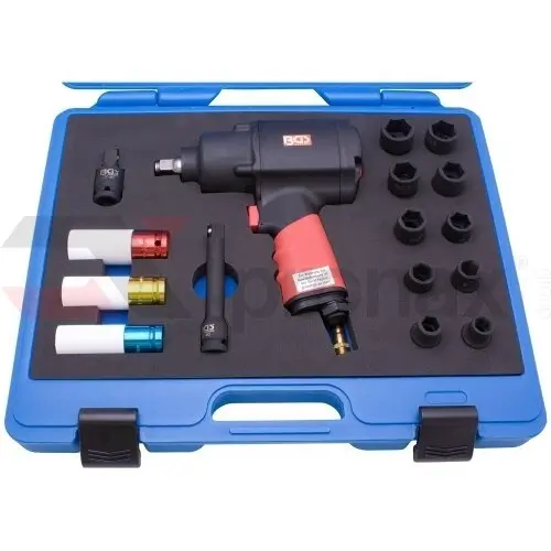 Pneumatický rázový utahovák 1/2" BGS105259 (1355 Nm). Sada 16 ks v plastovém kufru s pěnou (BGS105259)