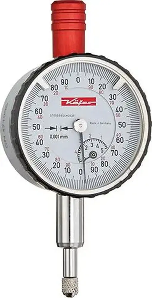Přesný úchylkoměr pr. 58 mm Käfer KM 1000/5 S, jemné rozlišení, s ochranou proti nárazu