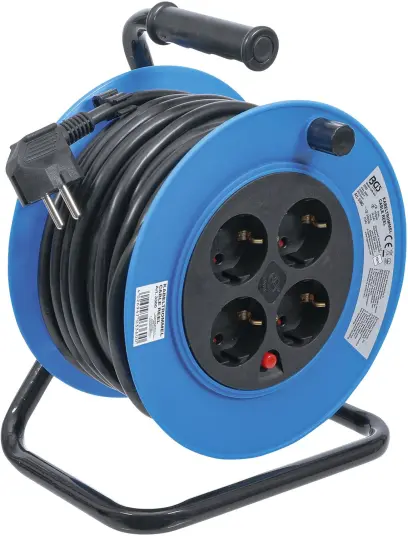 Kabelový buben  15 m  3 x 1,5 mm²  4 zásuvky  IP 20  3000 W