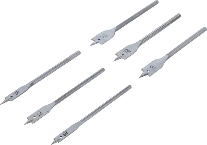 Sada plochých frézovacích vrtáků 10 - 25 mm (6 dílů) BGS 50796 (BGS1050796)