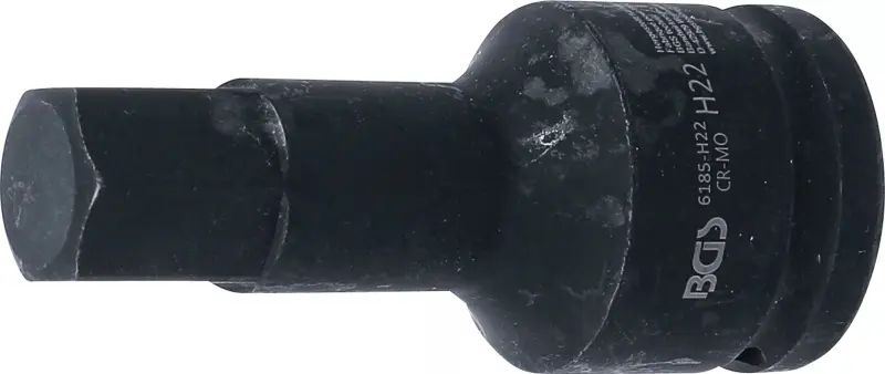 Zástrčná bitová hlavice 3/4" HEX 22 x100 mm BGS106185-H22 rázová (BGS106185-H22)