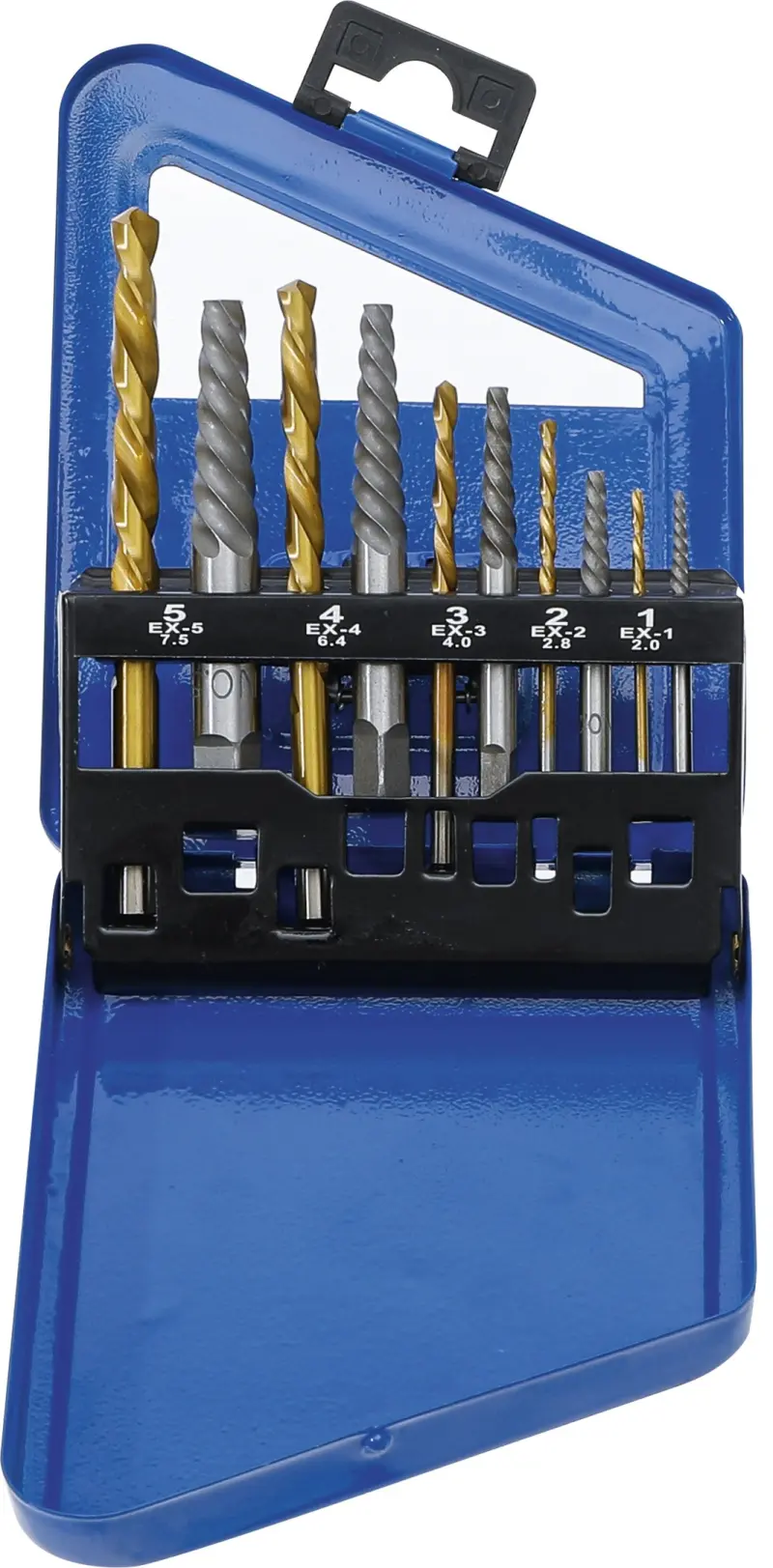 Vytahováky zalomených šroubů včetně vrtáků 2 ÷ 7,5 mm BGS106780 (Sada 10 dílů) (BGS106780)