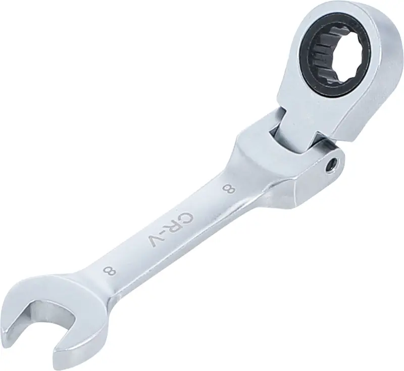 BGS 6908 Krátký očkoplochý klíč 8 mm s ráčnou, kloubový (BGS106908)