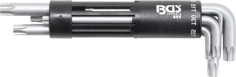 Sada zahnutých klíčů  velmi dlouhé  T-profil (pro Torx) s otvorem T10 - T50  8dílná