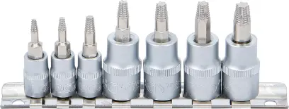 BGS 7098 Zástrčné hlavice 1/4" a 3/8" pro poškozené šrouby T10 ÷ T40 (Sada 7 dílů) (BGS107098)