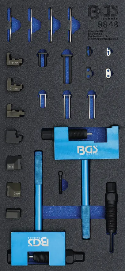 BGS 8848 Nářadí pro nýtování rozvodového řetězu pro Mercedes-Benz (Pro čepy 3 a 4 mm) (BGS108848)