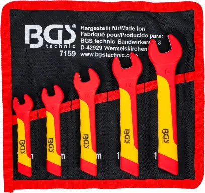 Jednostranné ploché klíče VDE 7 - 14 mm (sada 5 dílná), BGS107159 (BGS107159)