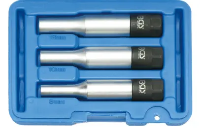 Nástrčné hlavice 3/8" 8 ÷ 12 mm, délka 120 mm BGS107195 s omezovačem krouticího momentu na žhavící svíčky. Sada 3 díly (BGS107195)