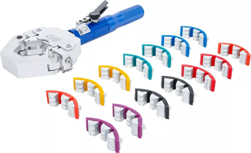 Hydraulické krimpovací kleště BGS1072093 pro lisovací spojky u hadicových vedení (Sada 15 dílů) (BGS1072093)