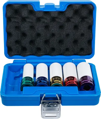 Nástrčné hlavice 1/2" 15 ÷ 22 mm BGS107307, prodloužené s plast. ochrannou Sada 6 dílů (BGS107307)