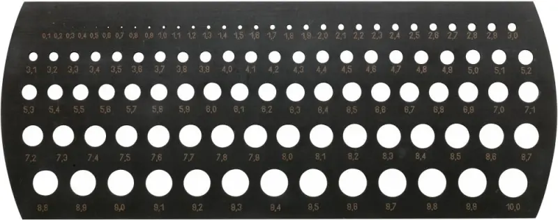 Milimetrová šablona na ot vory 0,1-10mm/ 0,1mm FORM AT
