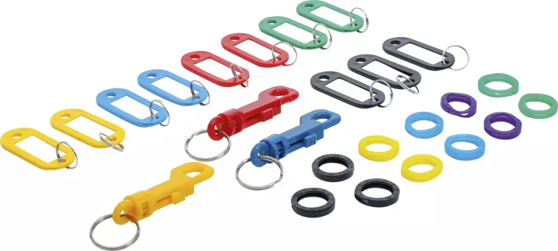 Příslušenství pro klíče BGS 80870 - štítky, kroužky, karabin (BGS1080870)