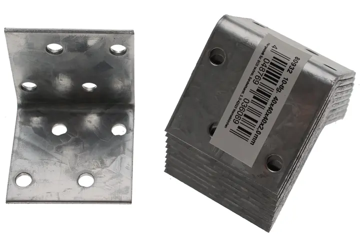 Sada spojovacích plechů 40 x 40 x 40 mm 10dílná (BGS1080932)