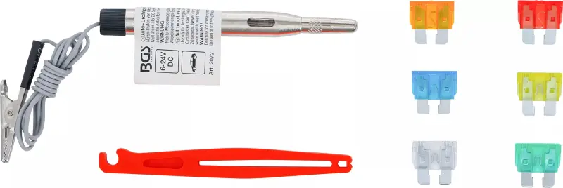 Nožové pojistky 5 ÷ 30 A BGS108124, včetně zkoušečky. Sada 92 dílů (BGS108124)