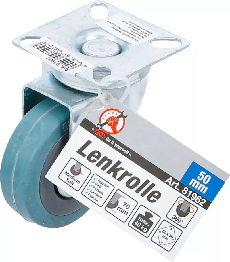 Gumové otočné kolečko Kraftmann pr. 50 se šroubovací základnou BGS1081962 (BGS1081962)