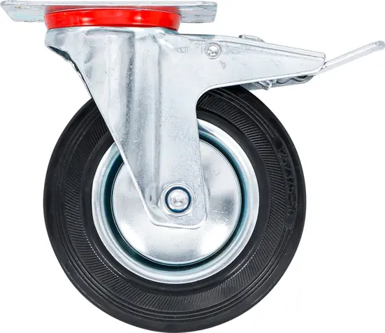 Otočné kolečko Kraftmann pr. 125 mm BGS1081968 s brzdou a základnou (BGS1081968)