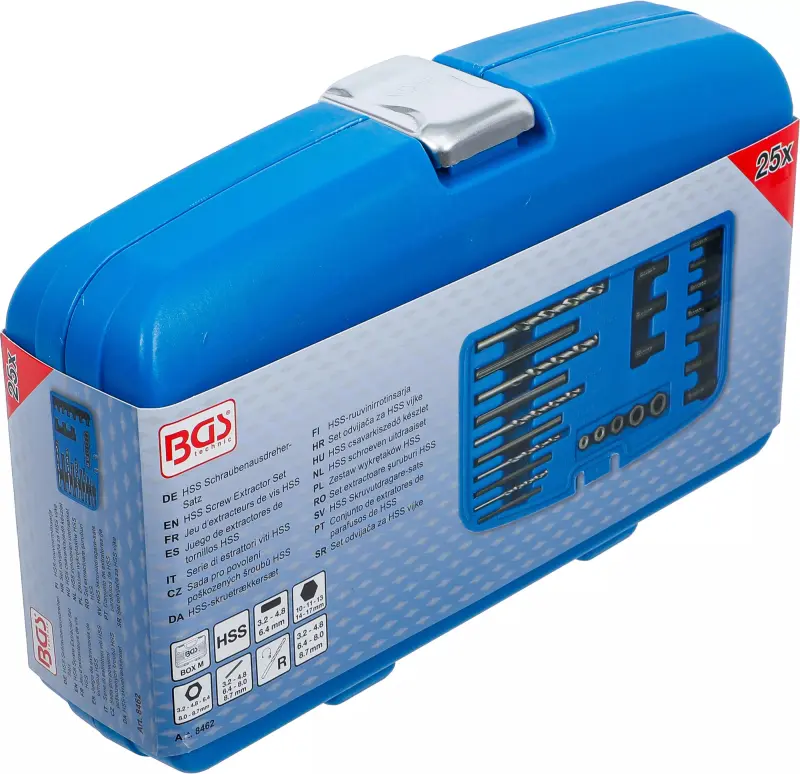Vytahováky zalomených šroubů M5 ÷ M16 BGS108462 Sada 25 dílů (BGS108462)