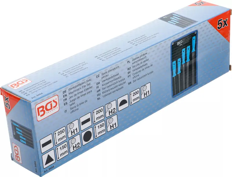 Dílenské pilníky 150 ÷ 250 mm BGS108494 Sada 5 dílů (BGS108494)