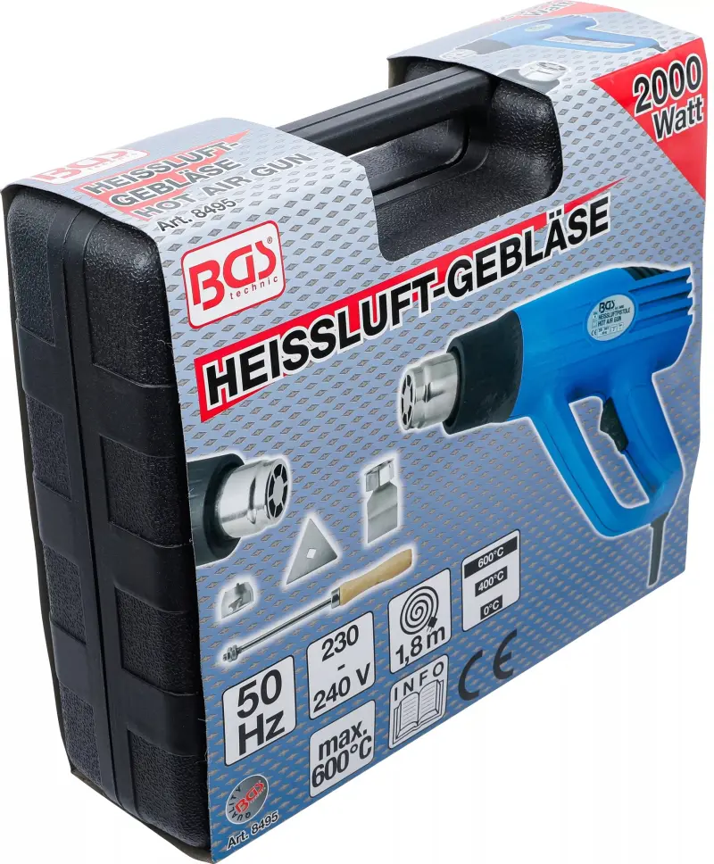 Horkovzdušná pistole BGS108495 s příslušenstvím (2000 W) (BGS108495)