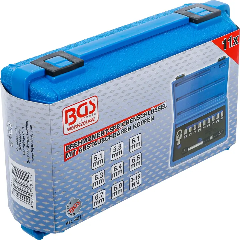 Momentový klíč 1/4" BGS108511 (3 ÷ 15 Nm), nástavce 5,1 ÷ 6,9 mm (11 ks) (BGS108511)