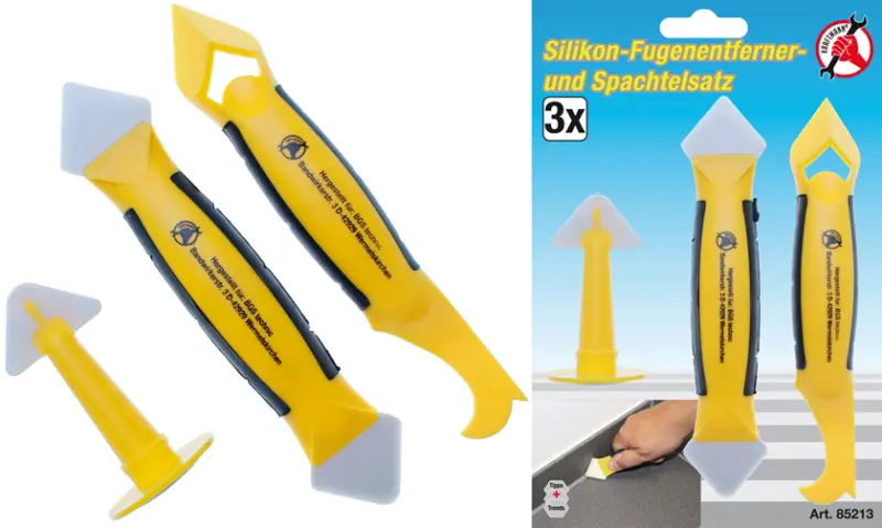 Přípravky Kraftmann BGS1085213 pro odstranění silikonových spár a stěrky. Sada 3 díly (BGS1085213)