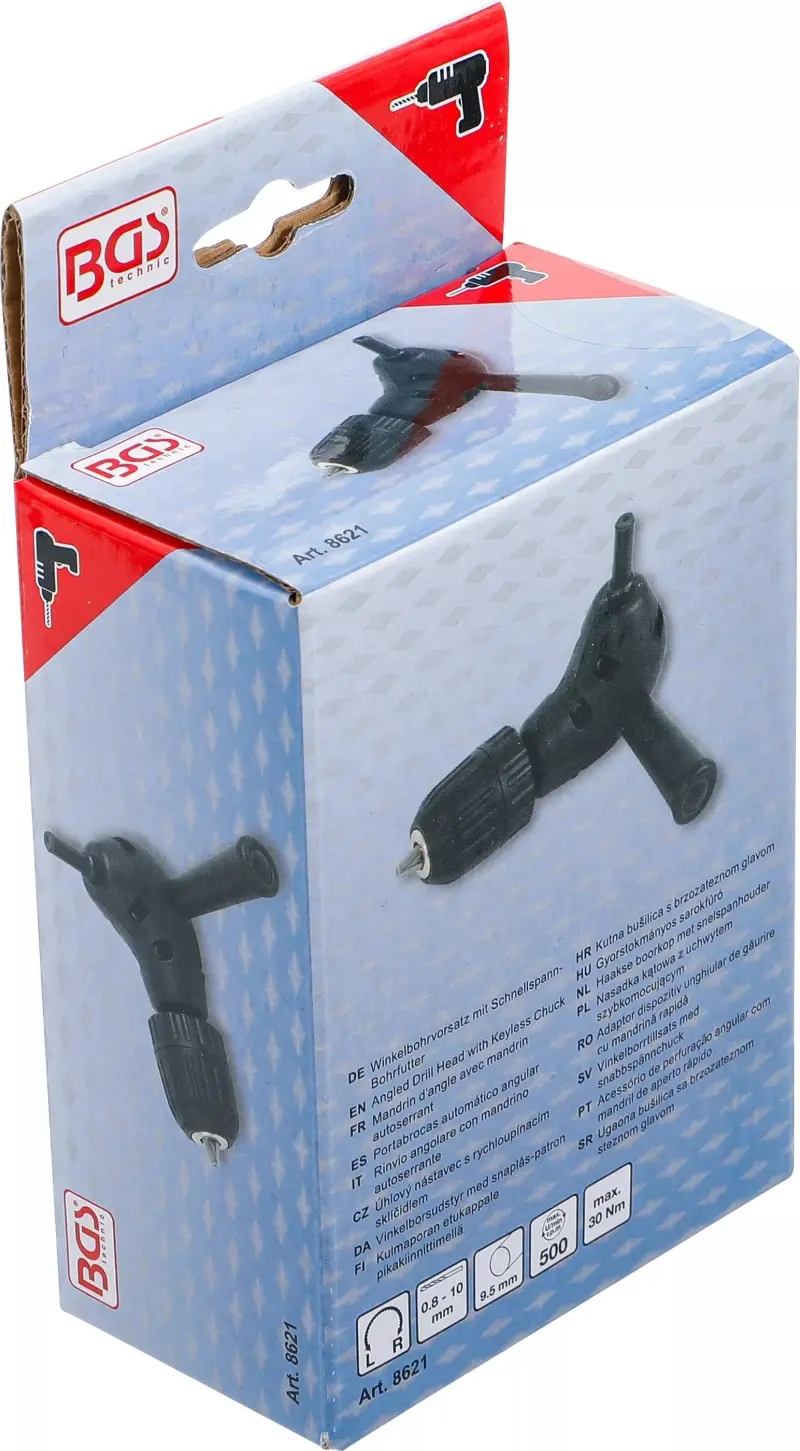 Úhlový nástavec na vrtačku BGS108621 pro vrtáky 0,8 ÷ 10 mm (Rychloupínací) (BGS108621)