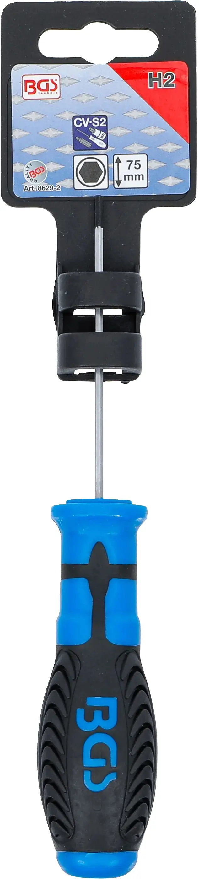 Šestihranný šroubovák (inbus) 2 x 75 mm BGS108629-2, Black tip (BGS108629-2)