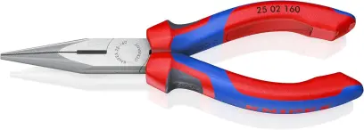 Půlkulaté kleště s břity pro radiotechniku 160 mm KNIPEX 25 02 160 - leštěná hlava, vícesložkové návleky (K 25 02 160)