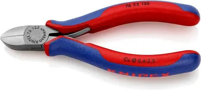 Boční štípací kleště pro elektromechaniky 125 mm KNIPEX 76 22 125 - leštěná hlava, vícesložkové návleky (K 76 22 125)